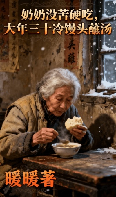 奶奶冇苦硬吃，大年三十冷饅頭蘸湯